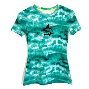 Loco Skailz Teal Tie-Dye Fishing Shirt